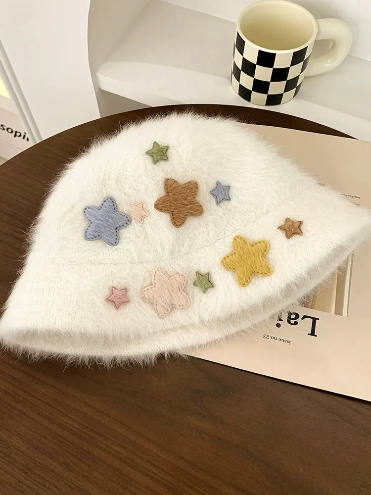 Star Rabbit Fur Fisherman Hat