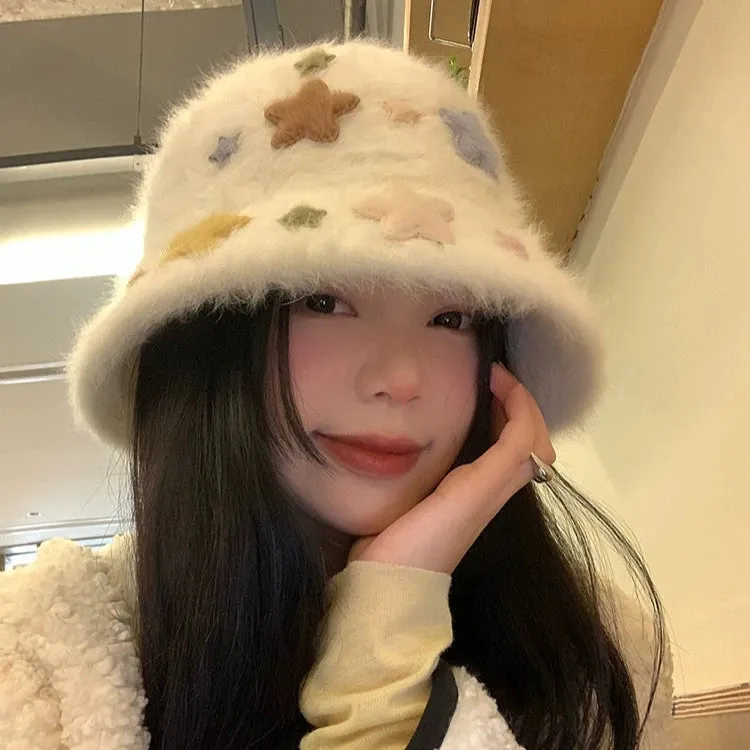 Star Rabbit Fur Fisherman Hat