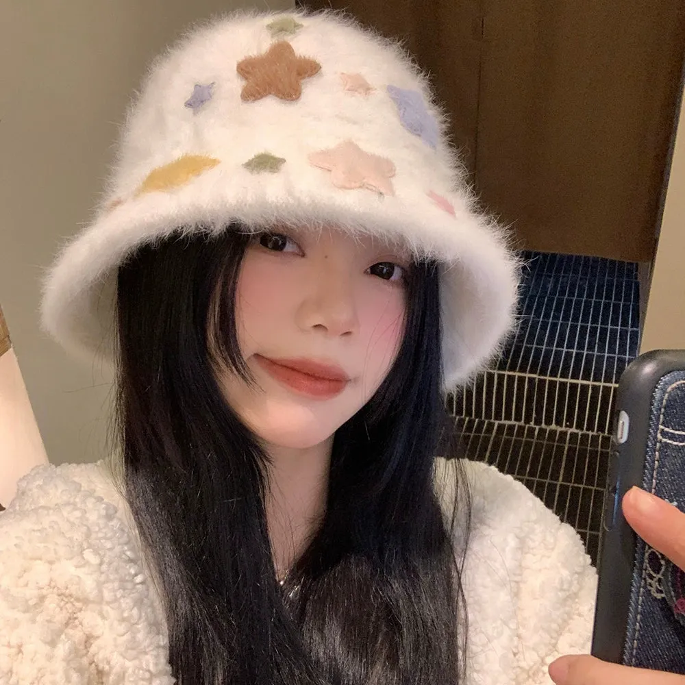 Star Rabbit Fur Fisherman Hat