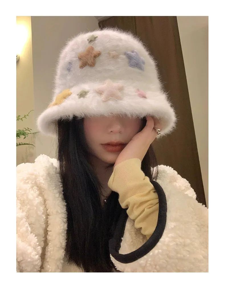 Star Rabbit Fur Fisherman Hat