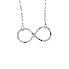 Sterling Silver Infinity Necklace 16-17 inch - 1 inch Charm