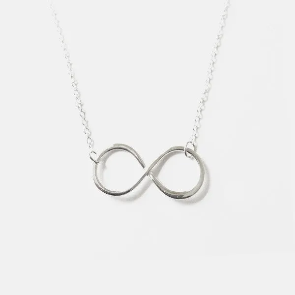 Sterling Silver Infinity Necklace 16-17 inch - 1 inch Charm
