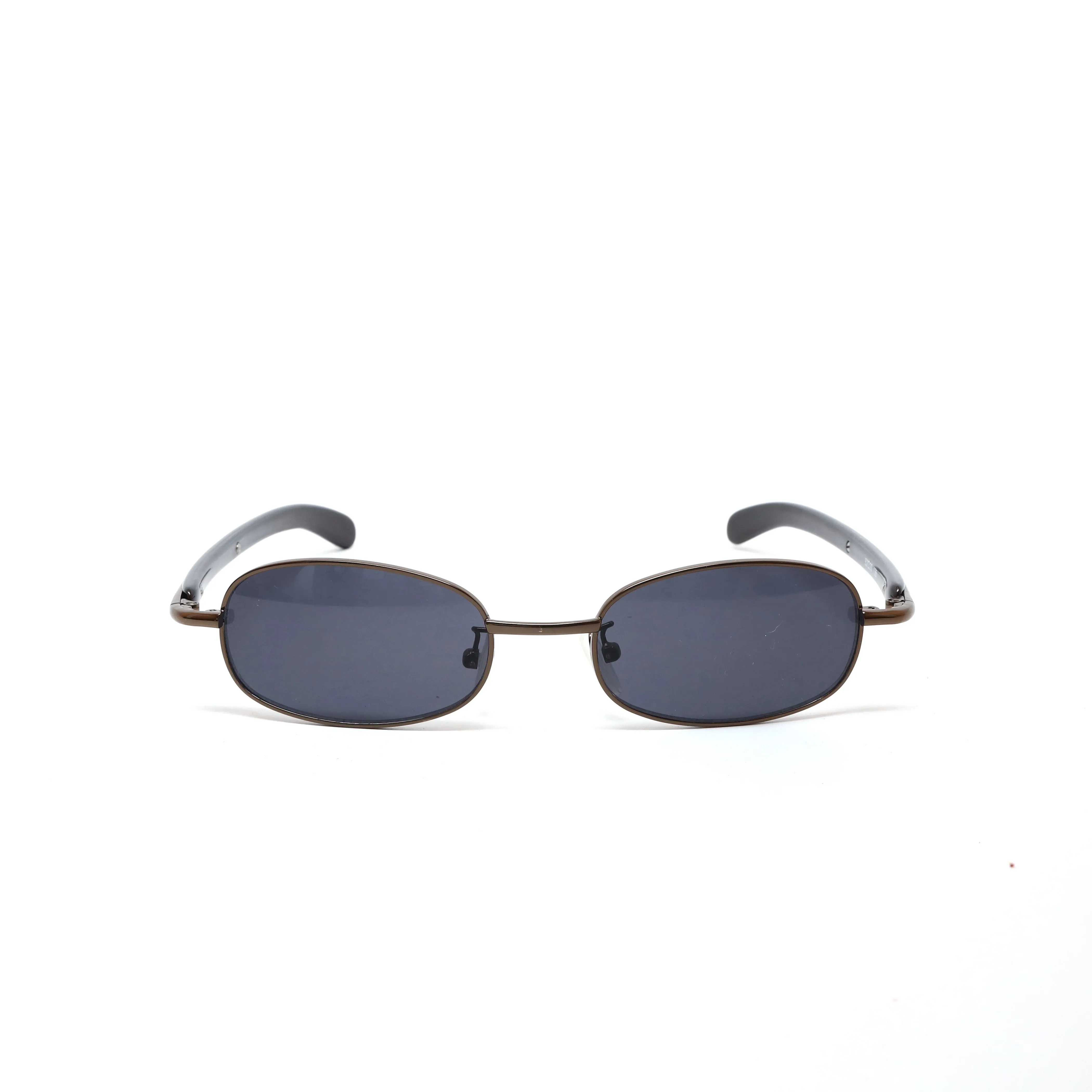 //Style T30// Vintage 90s Small Size Narrow Wraparound Sunglasses - Bronze