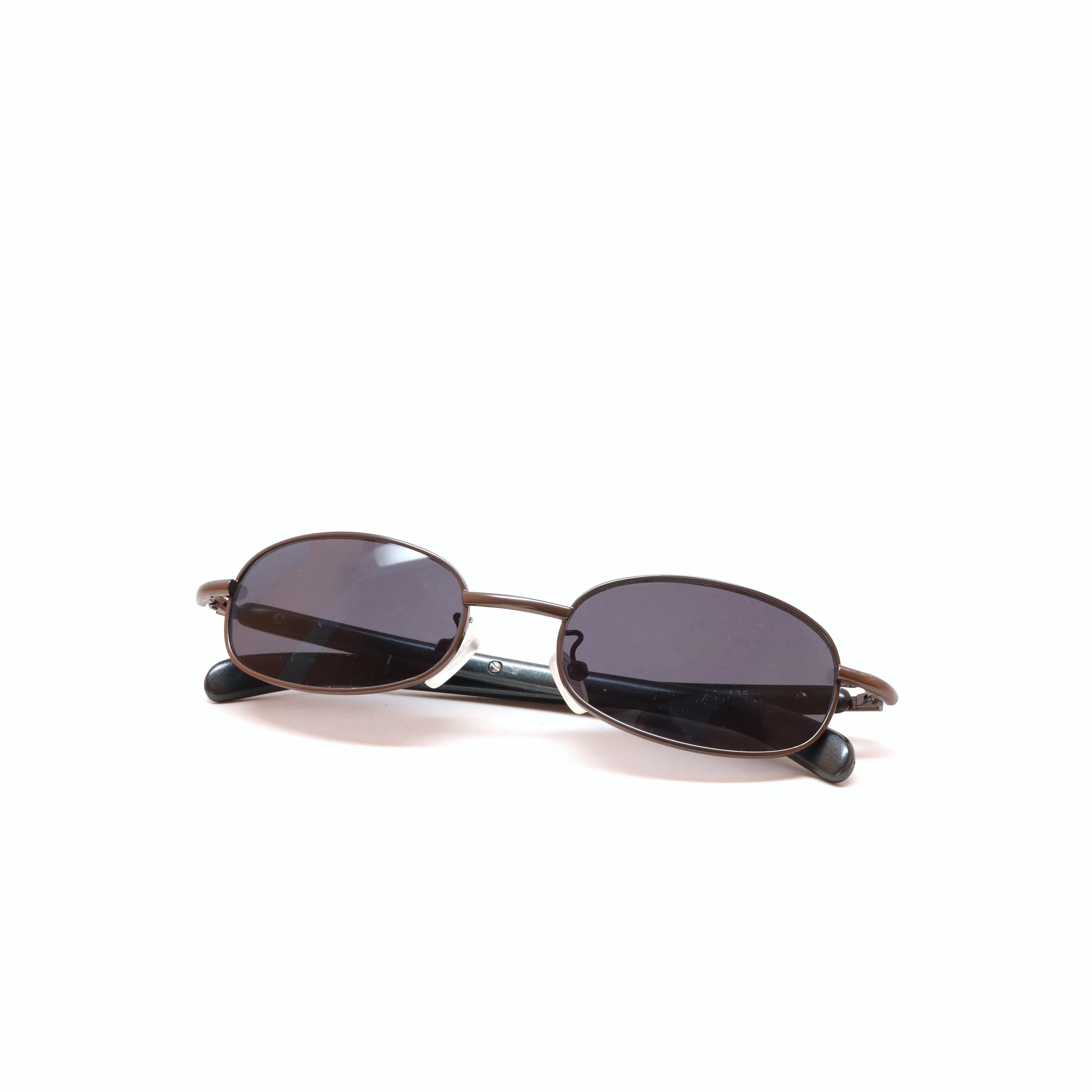 //Style T30// Vintage 90s Small Size Narrow Wraparound Sunglasses - Bronze