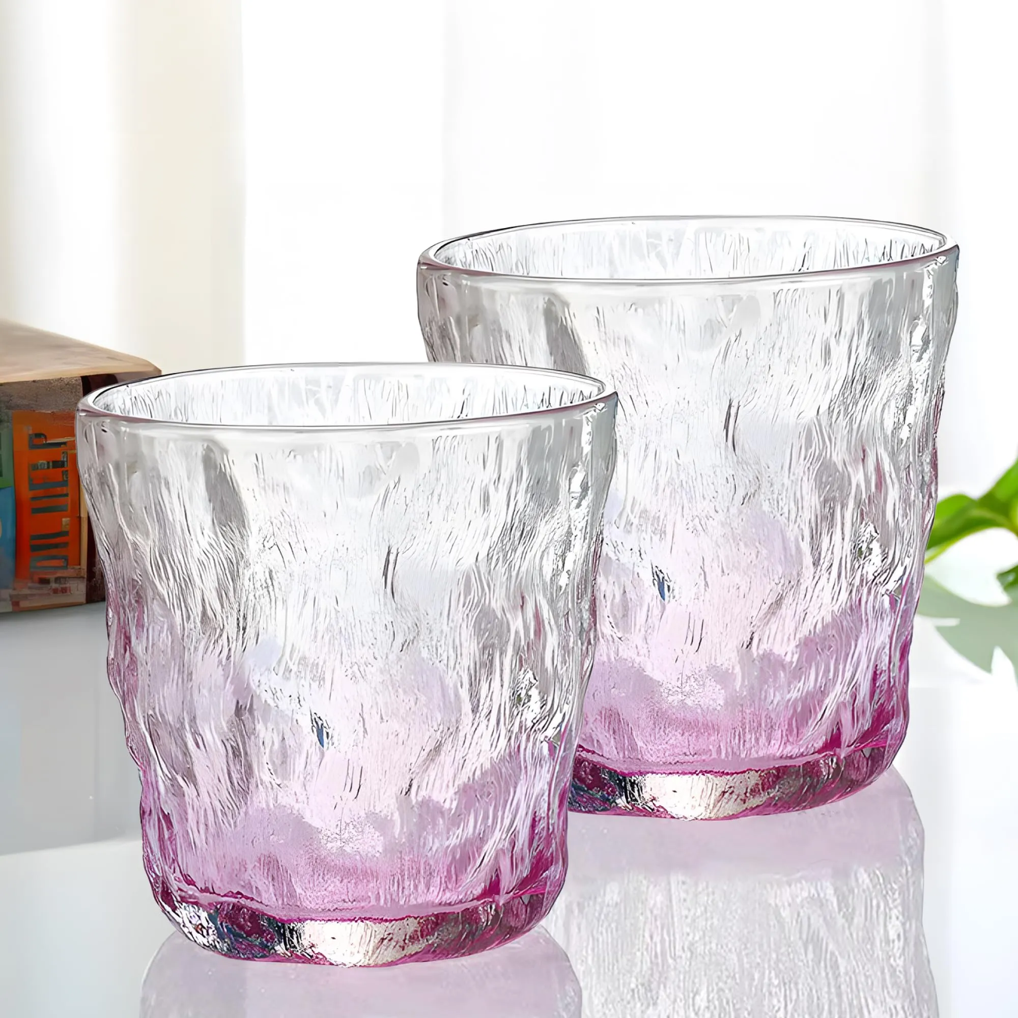 The Better Home Zest Juice Glasses Set of 2 (270ml Each) | Water Glasses | Cold Drink Glass | Lead Free Drinking Glasses | Kitchen Gift Items | Kaanch Ke Glass | Housewarming Gifts (Purple)