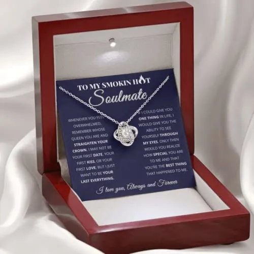 To My Smokin Hot Soulmate Necklace - Wife Gifts From Husband To My Wife Necklace, Girlfriend Gifts