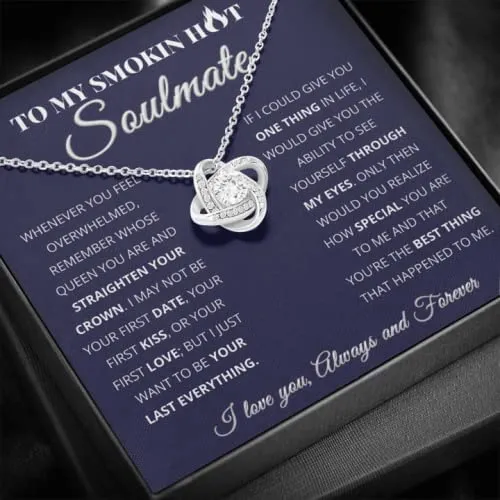 To My Smokin Hot Soulmate Necklace - Wife Gifts From Husband To My Wife Necklace, Girlfriend Gifts