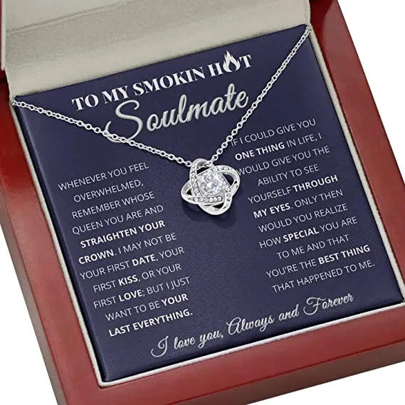 To My Smokin Hot Soulmate Necklace - Wife Gifts From Husband To My Wife Necklace, Girlfriend Gifts
