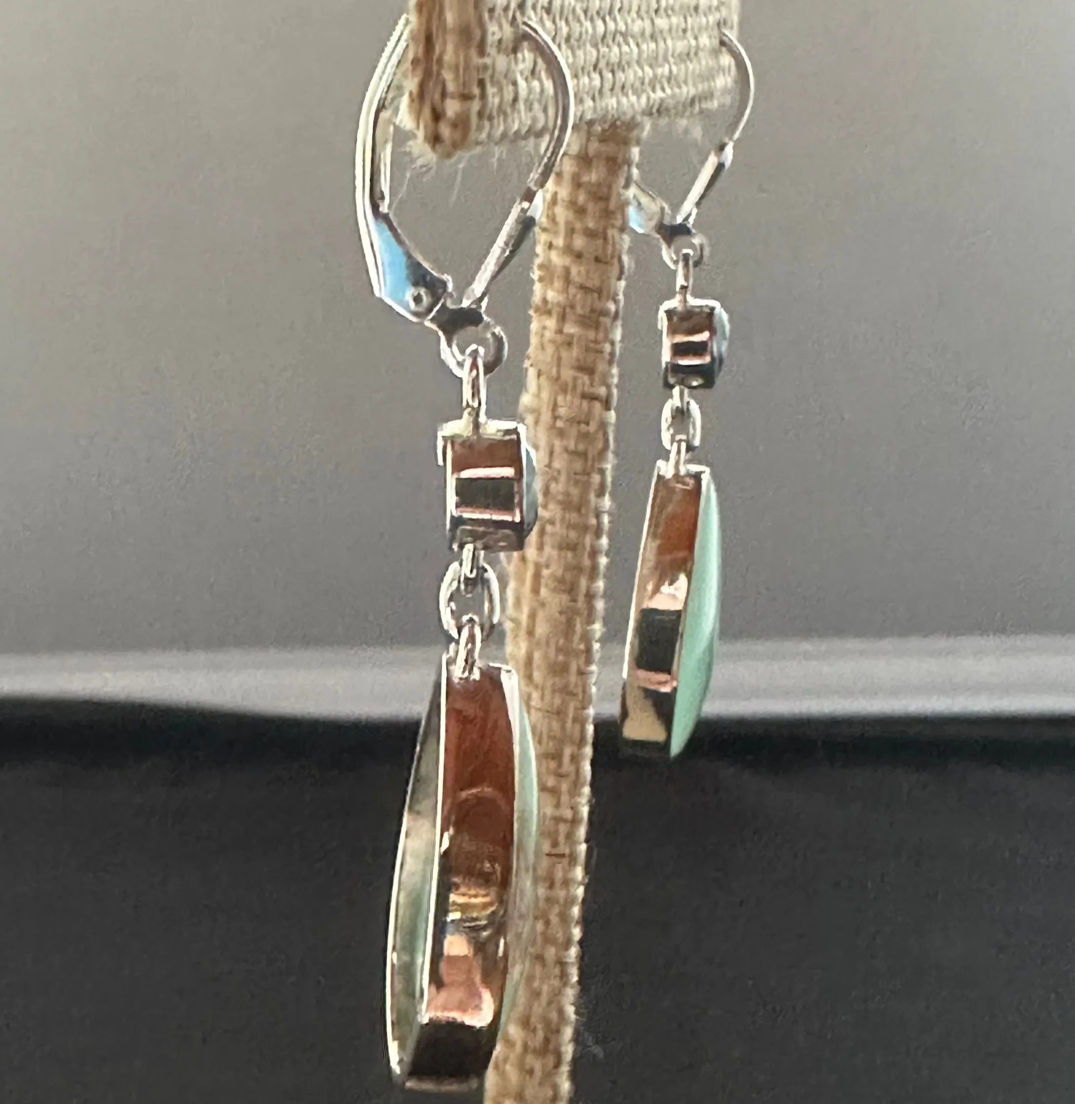 Variscite Jewelry Blue Topaz Drop Earrings Sterling