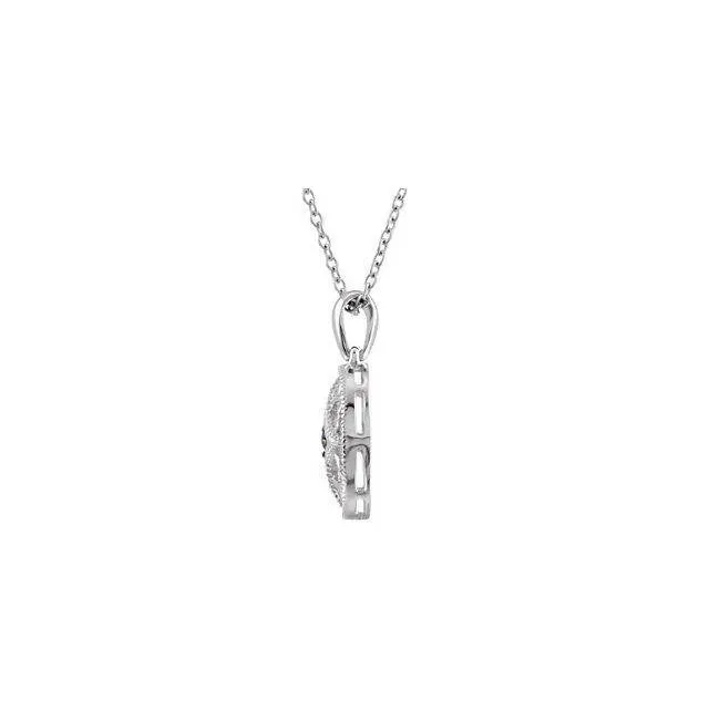 Vintage Inspired Sterling Silver .04 CTW Sapphire 18'' Necklace