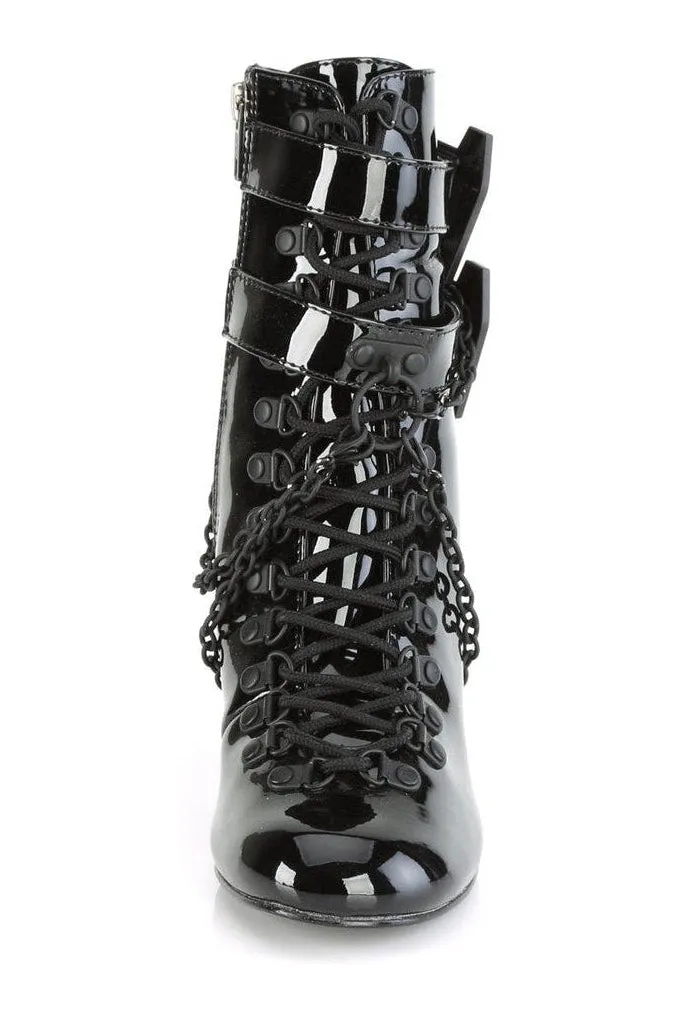 VIVIKA-128 Ankle Boot | Black Patent