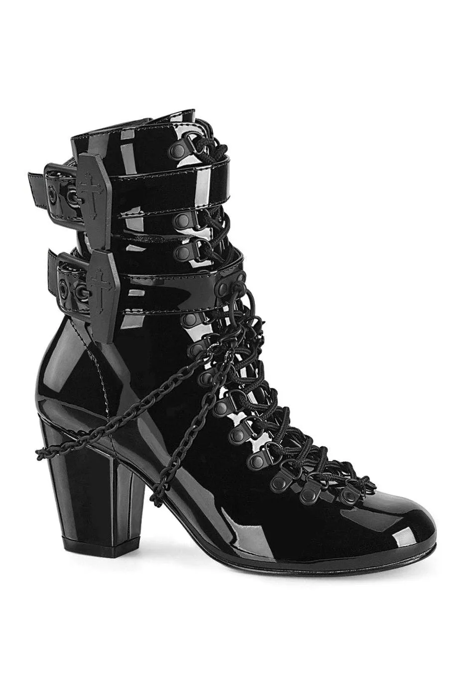 VIVIKA-128 Ankle Boot | Black Patent