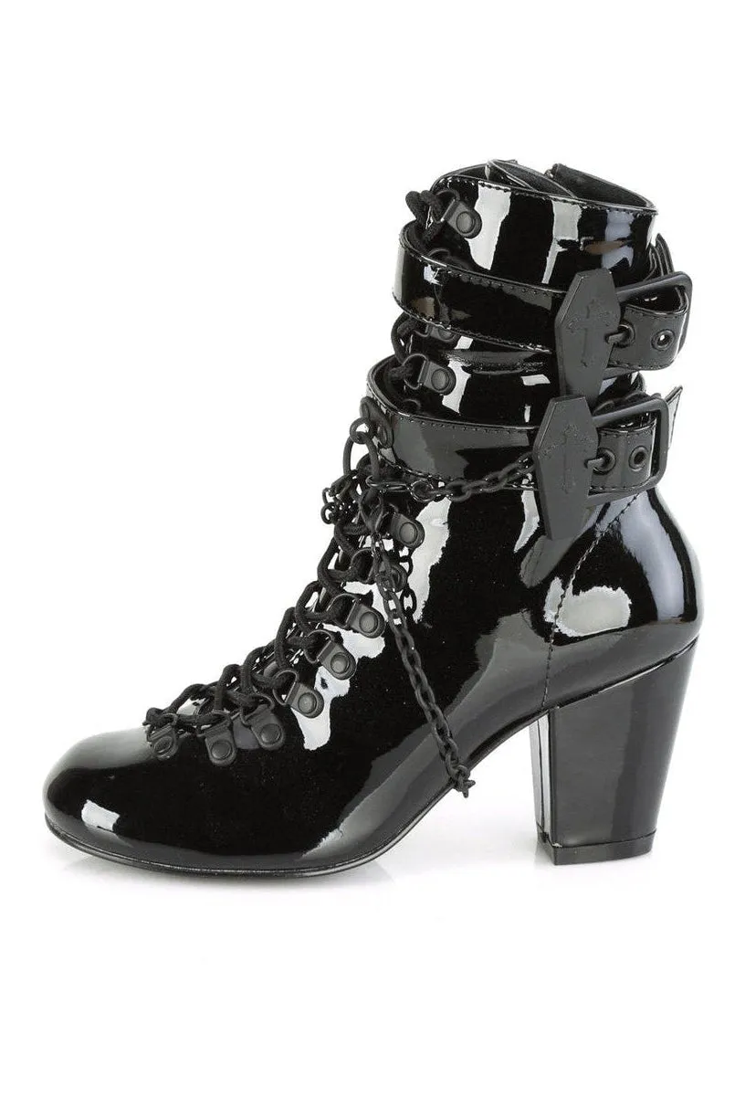 VIVIKA-128 Ankle Boot | Black Patent