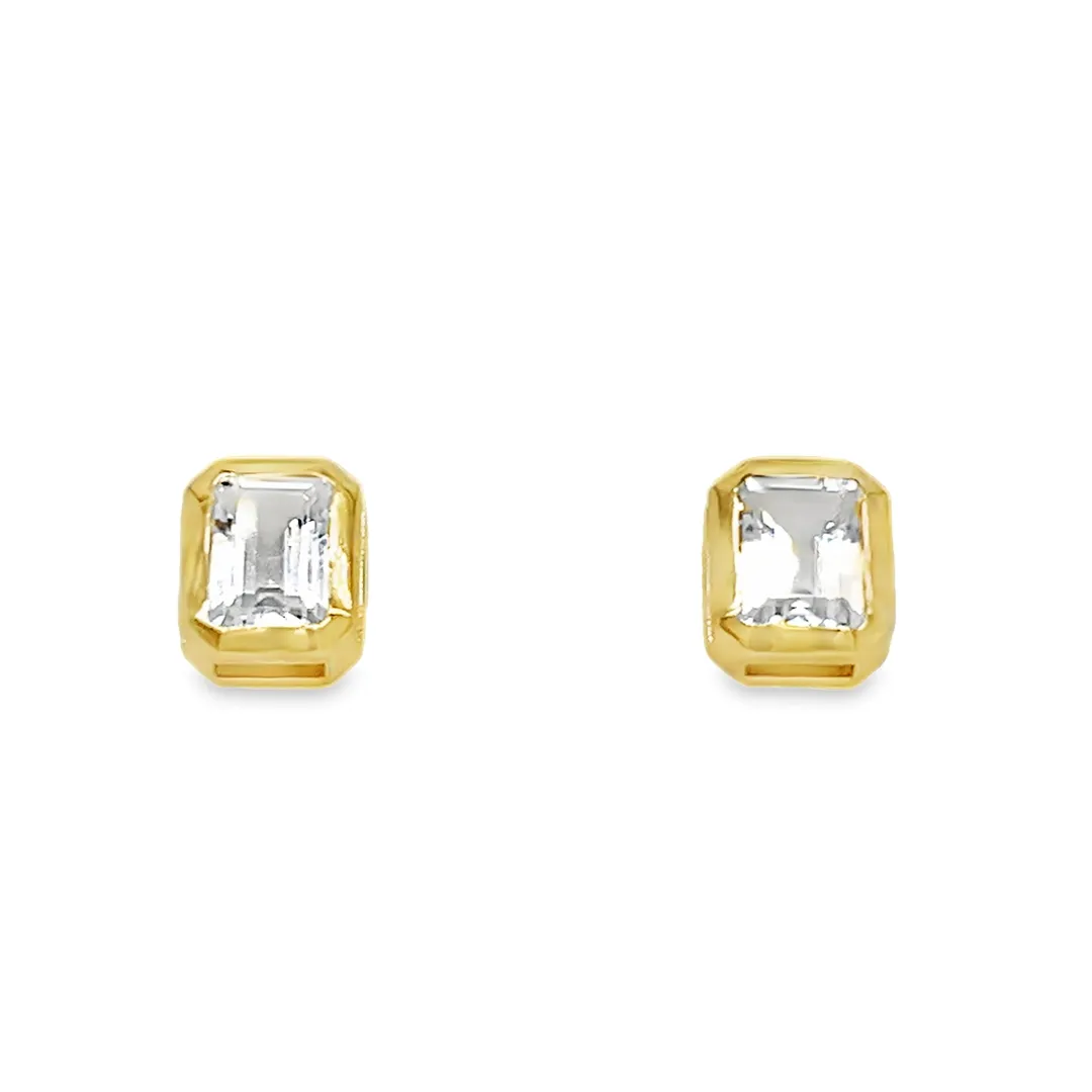 White Topaz Stud Earrings