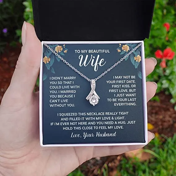 Wife Necklace Gifts From Husband, Valentine's day, Wedding Anniversary Jewelry For Wife From Husband, Wife Birthday Gifts