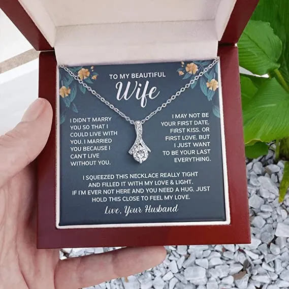 Wife Necklace Gifts From Husband, Valentine's day, Wedding Anniversary Jewelry For Wife From Husband, Wife Birthday Gifts