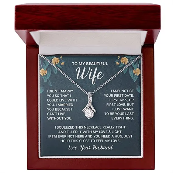 Wife Necklace Gifts From Husband, Valentine's day, Wedding Anniversary Jewelry For Wife From Husband, Wife Birthday Gifts