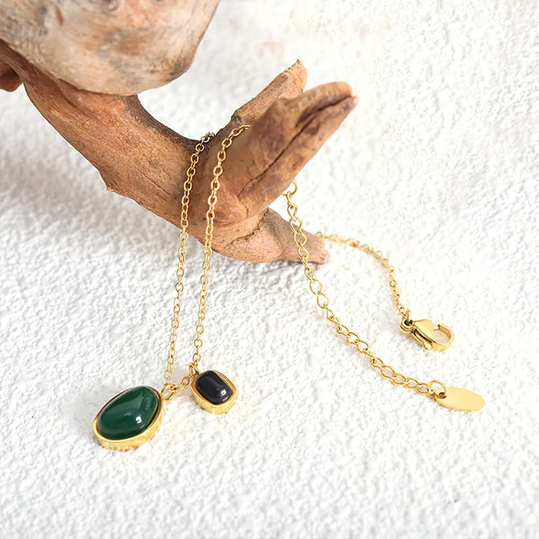 Yellow Chimes Anklets for Women and Girls Fashion Golden Anklets for Women | Gold Plated Green Ston Anklets Payal for Women | Birthday Gift For Girls & Women Anniversary Gift for Wife